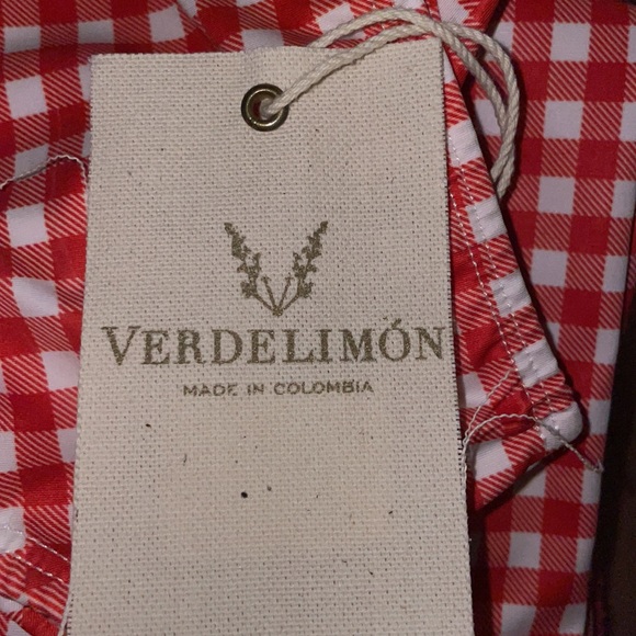 🏖 Verdelimon Tottori Red Picnic Bathing Suit Top - NWT 🏖 - Picture 4 of 6